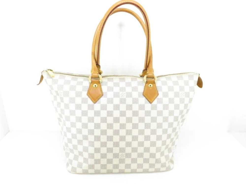 LOUIS VUITTON Bag Saleya Handbag Damier Azur White